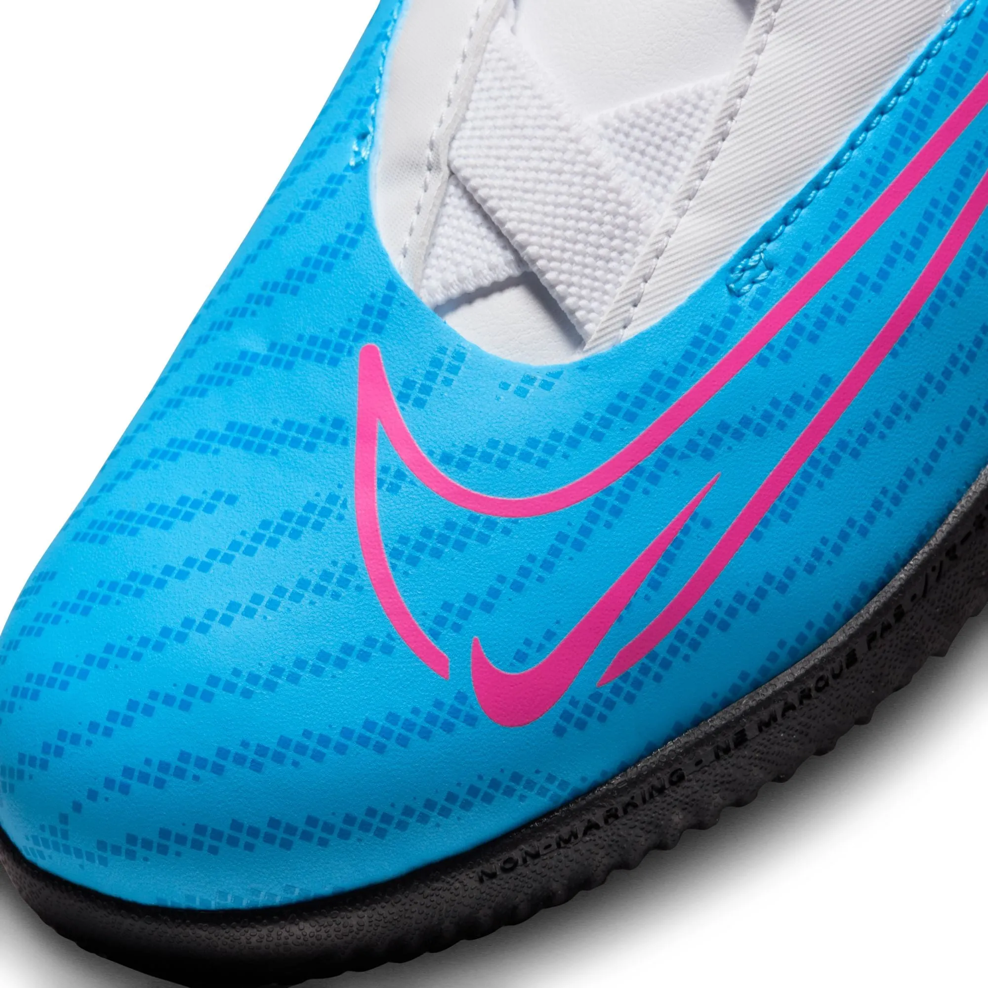 Nike Junior Phantom GX Academy IC Indoor Soccer Shoes-White/Black/Blue/Pink