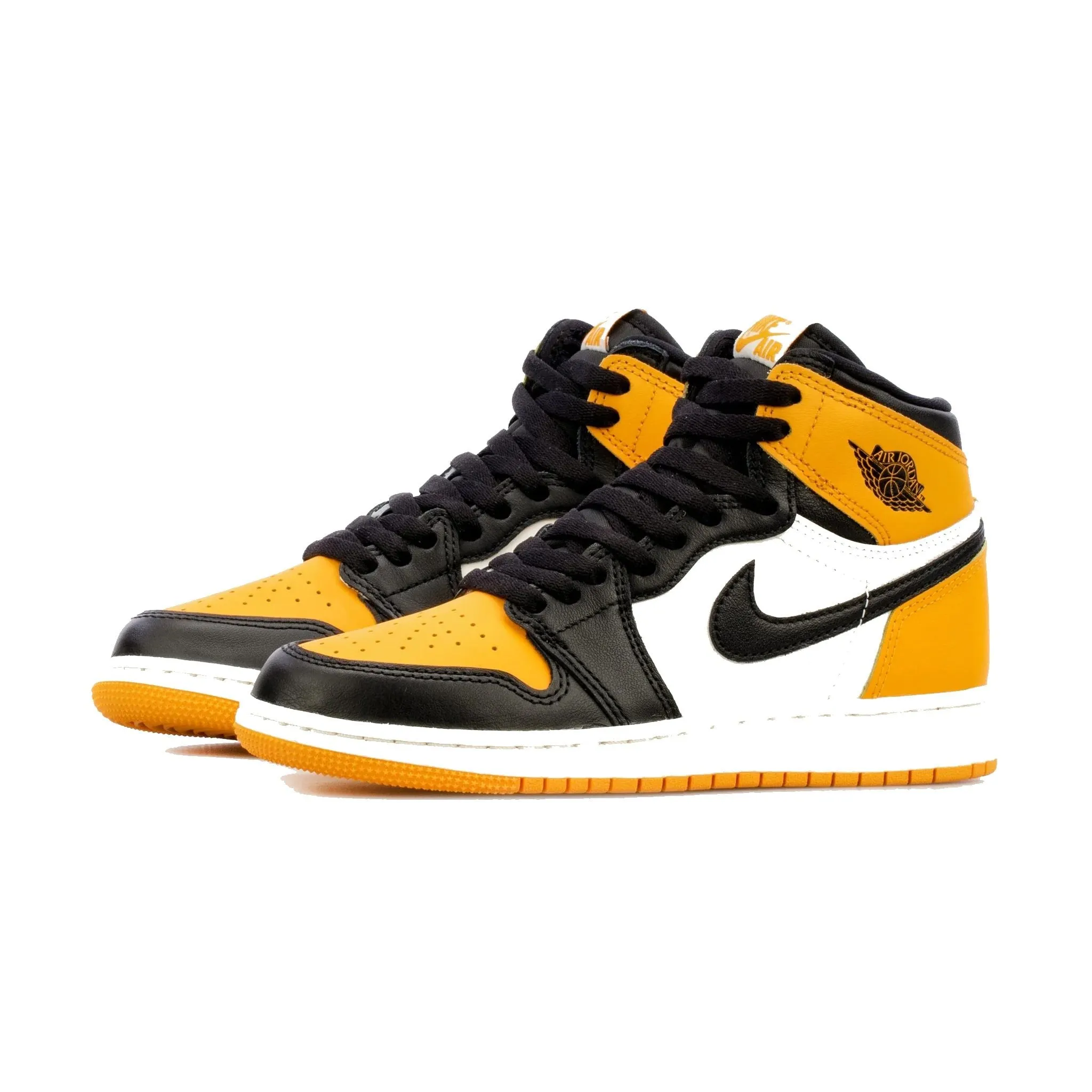 Nike Kid's Jordan 1 Retro High OG Shoes - Taxi Yellow / Black Sail