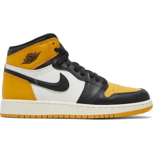 Nike Kid's Jordan 1 Retro High OG Shoes - Taxi Yellow / Black Sail