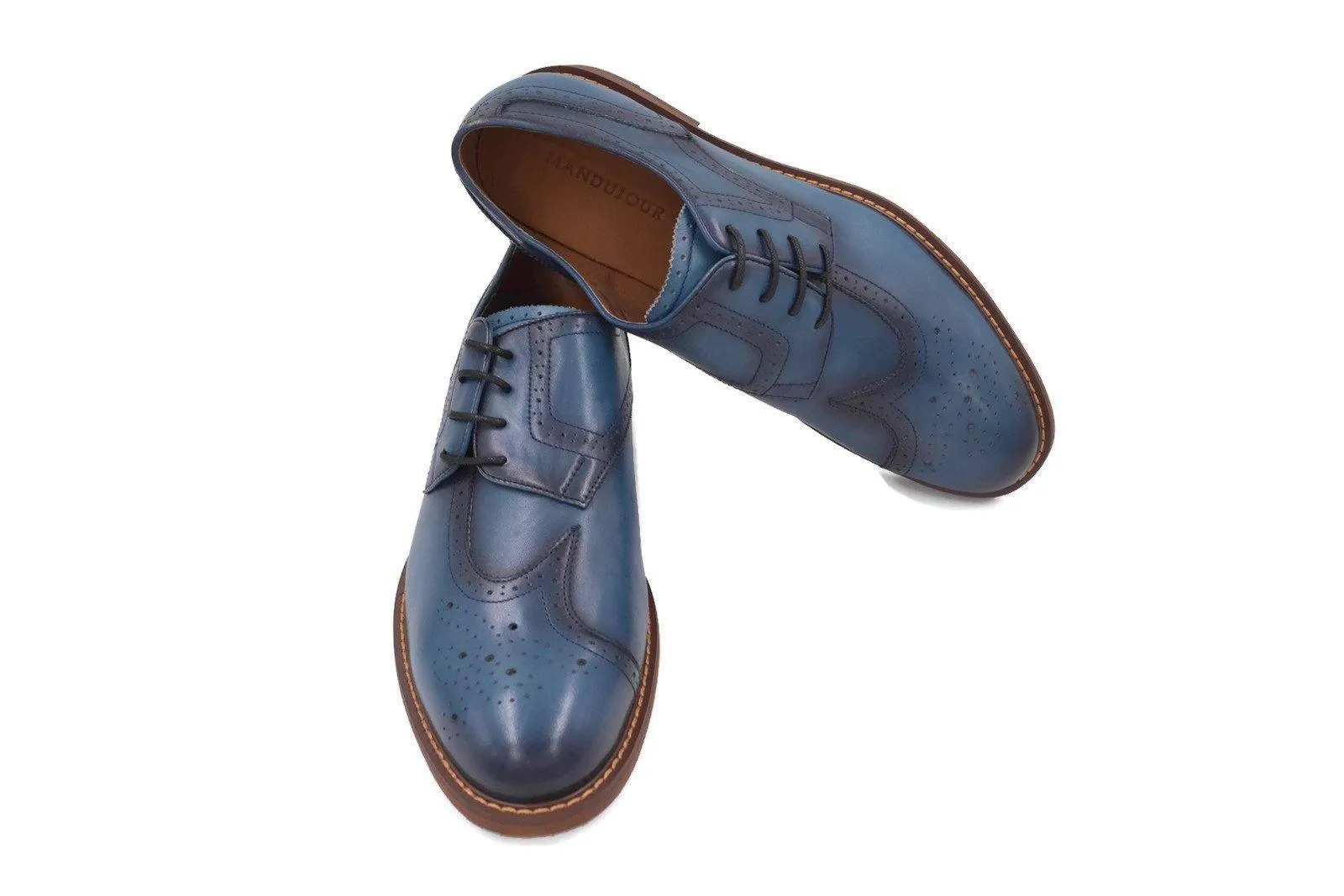 Premium Genuine Leather Sidewing Shoes for Men | Handcrafted Footwear by Mandujour