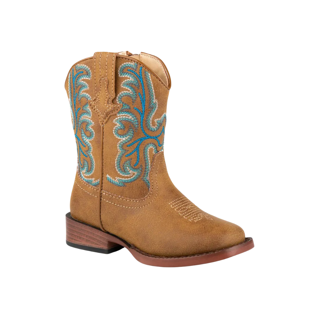 Roper Footwear Boy's Tan Faux Leather All Over Boot