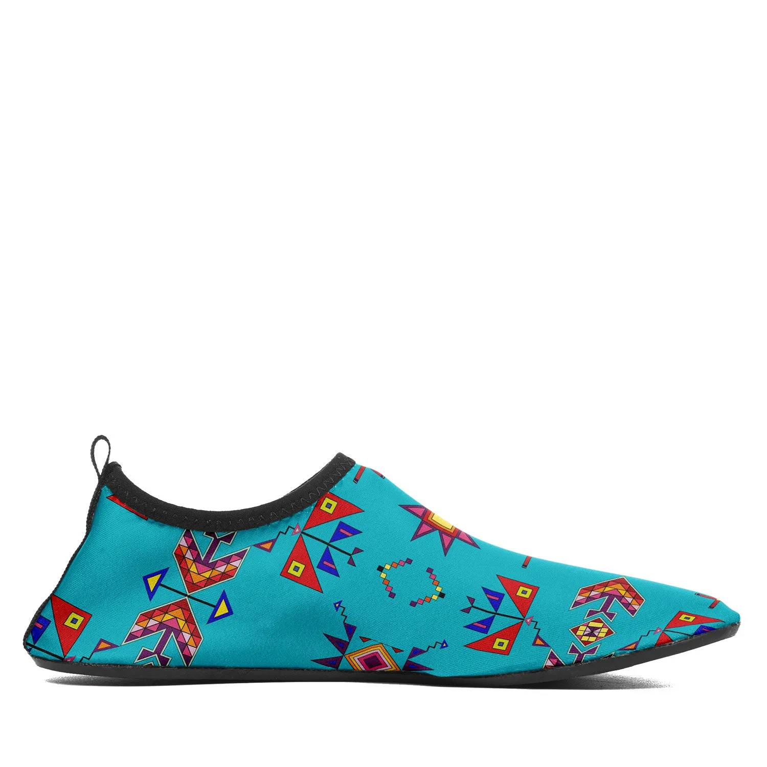 Scattered Generations Turquoise Kid's Sockamoccs Slip On Shoes