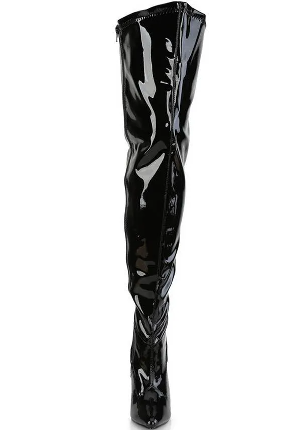 SEDUCE-3000WC [Black Pat] | WIDE CALF BOOTS [PREORDER]