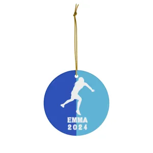 Shot Put Ornament, 2024 Personalized Girls Track and Field Christmas Ornament, Ceramic Tree Ornament