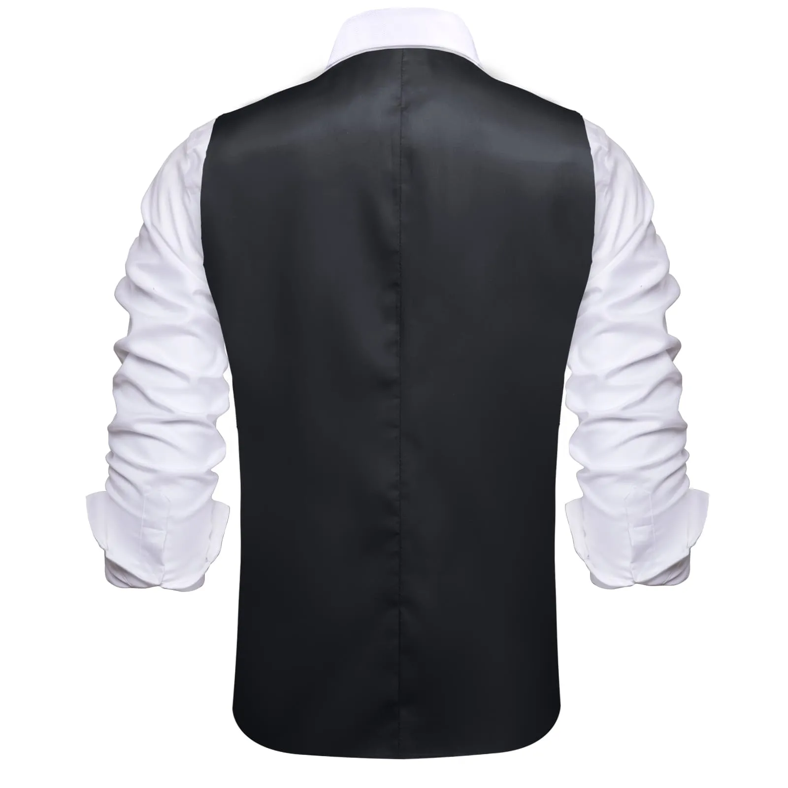 Ties2you Layered Waistcoat Black Grey Splicing Collar Vest Dress Suit Vest