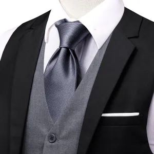 Ties2you Layered Waistcoat Black Grey Splicing Collar Vest Dress Suit Vest