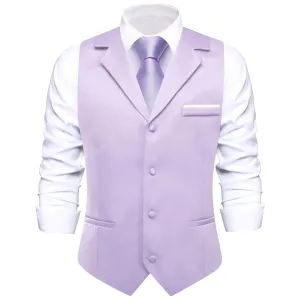 Ties2you Men's Vest Thistle Purple Solid Silk Suit Vest Business