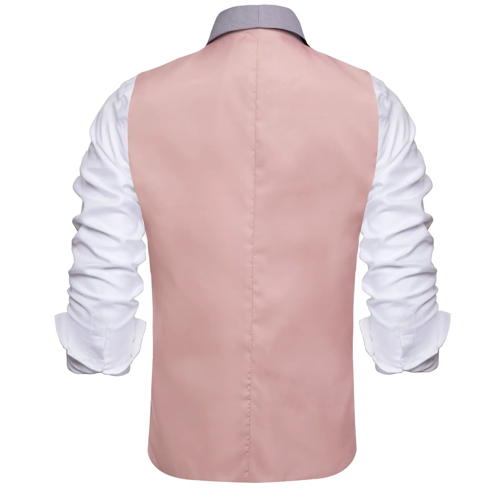 Ties2you Mens Work Vest Solid Light Pink Button Vest Shawl Collar Waistcoat