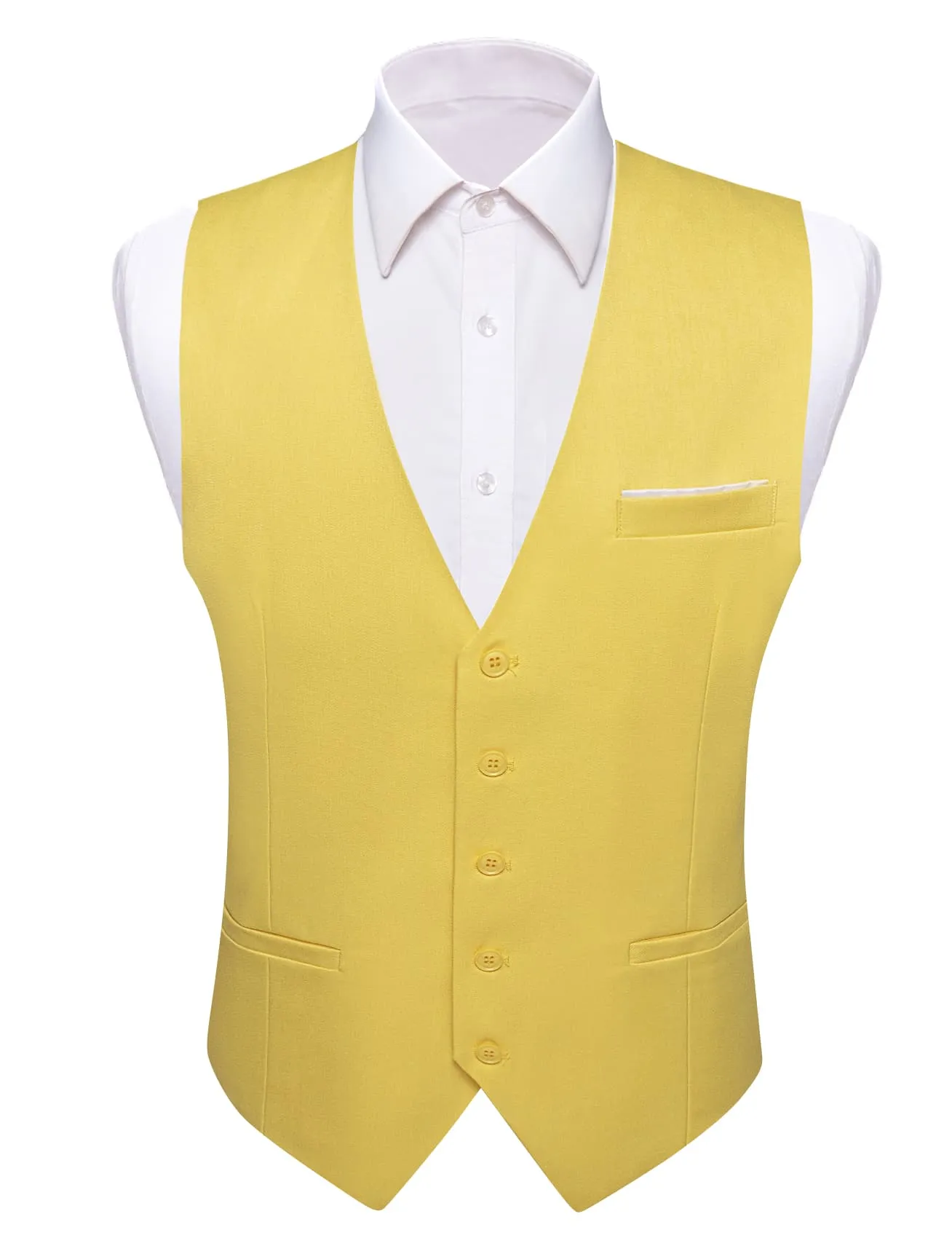 Ties2you Work Vest Arylide Yellow Solid Button Silk Mens Dress Vest Jacket Fashion