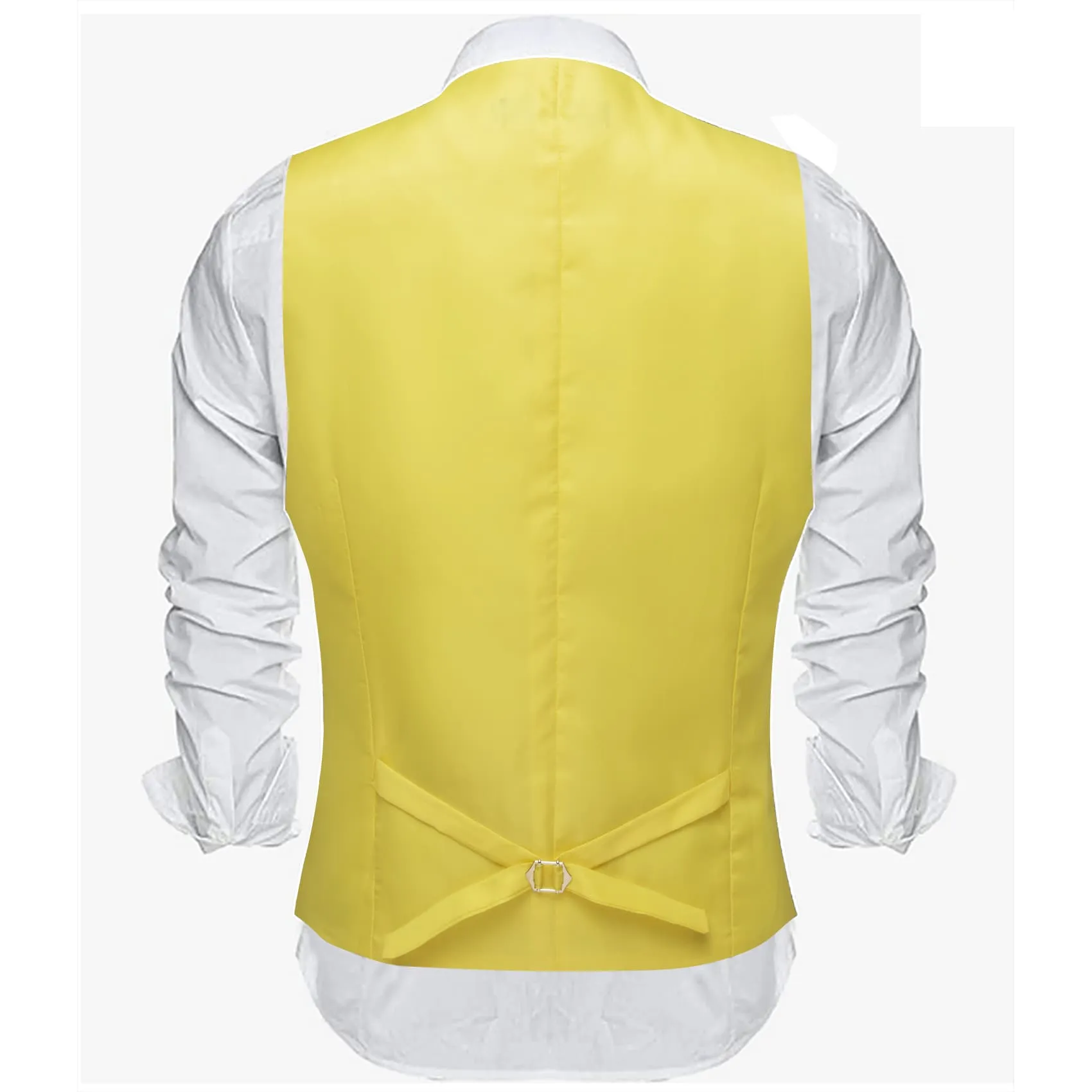 Ties2you Work Vest Arylide Yellow Solid Button Silk Mens Dress Vest Jacket Fashion