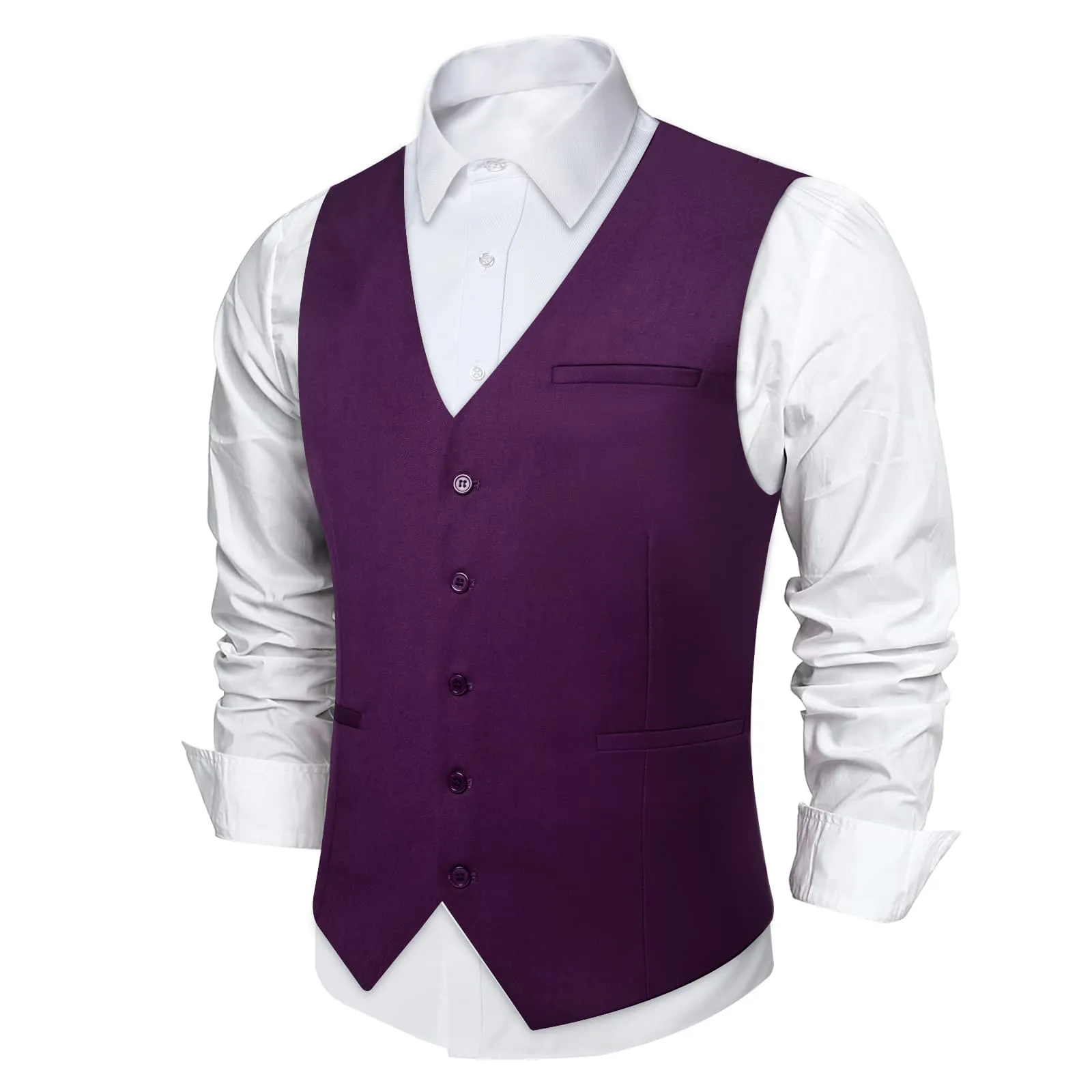 Ties2you Work Vest Palatinate Purple Solid Silk Dress Tuxedo Vest for Men