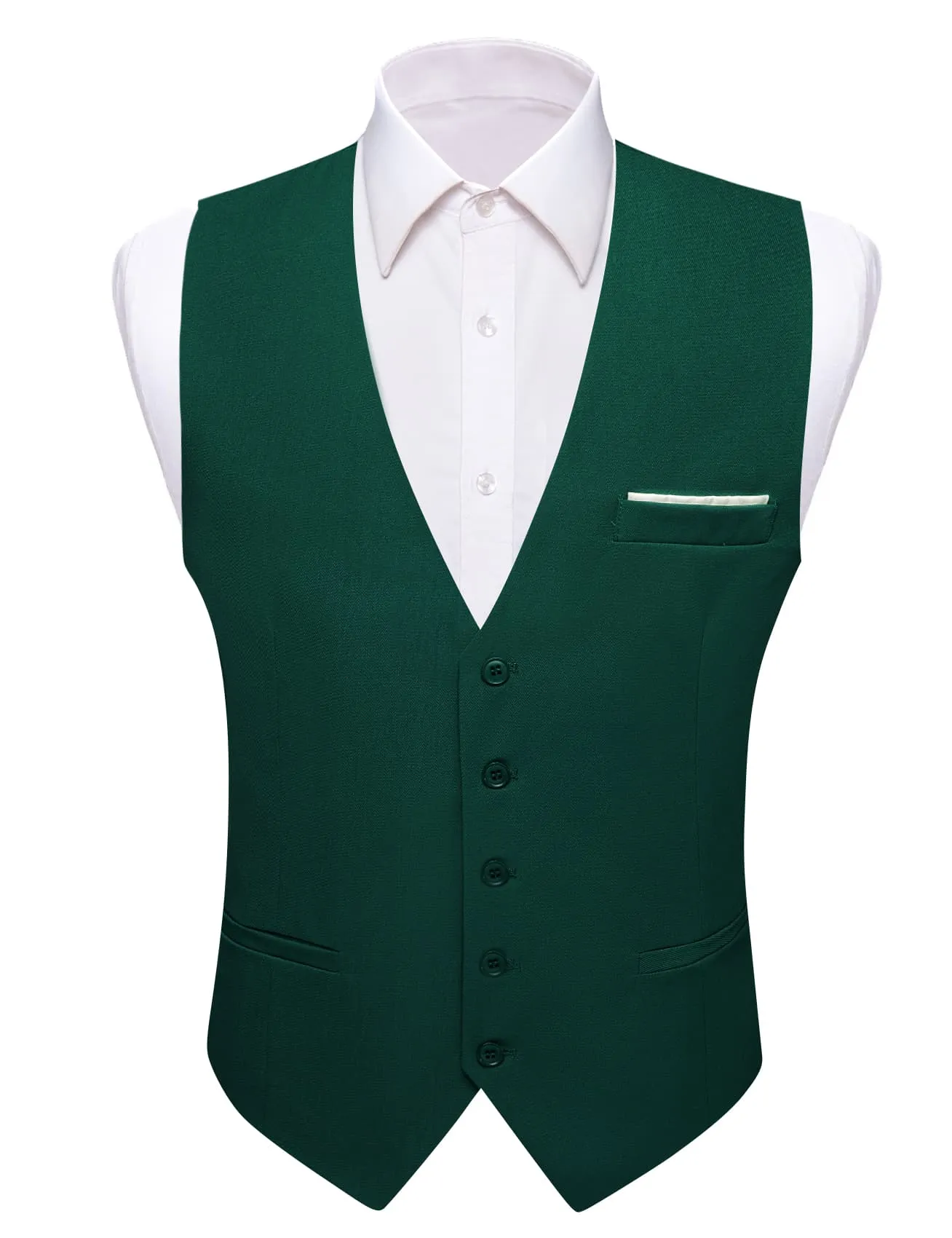 Ties2you Work Vest Phthalo Green Solid Button Silk Mens Dress Vest Jacket