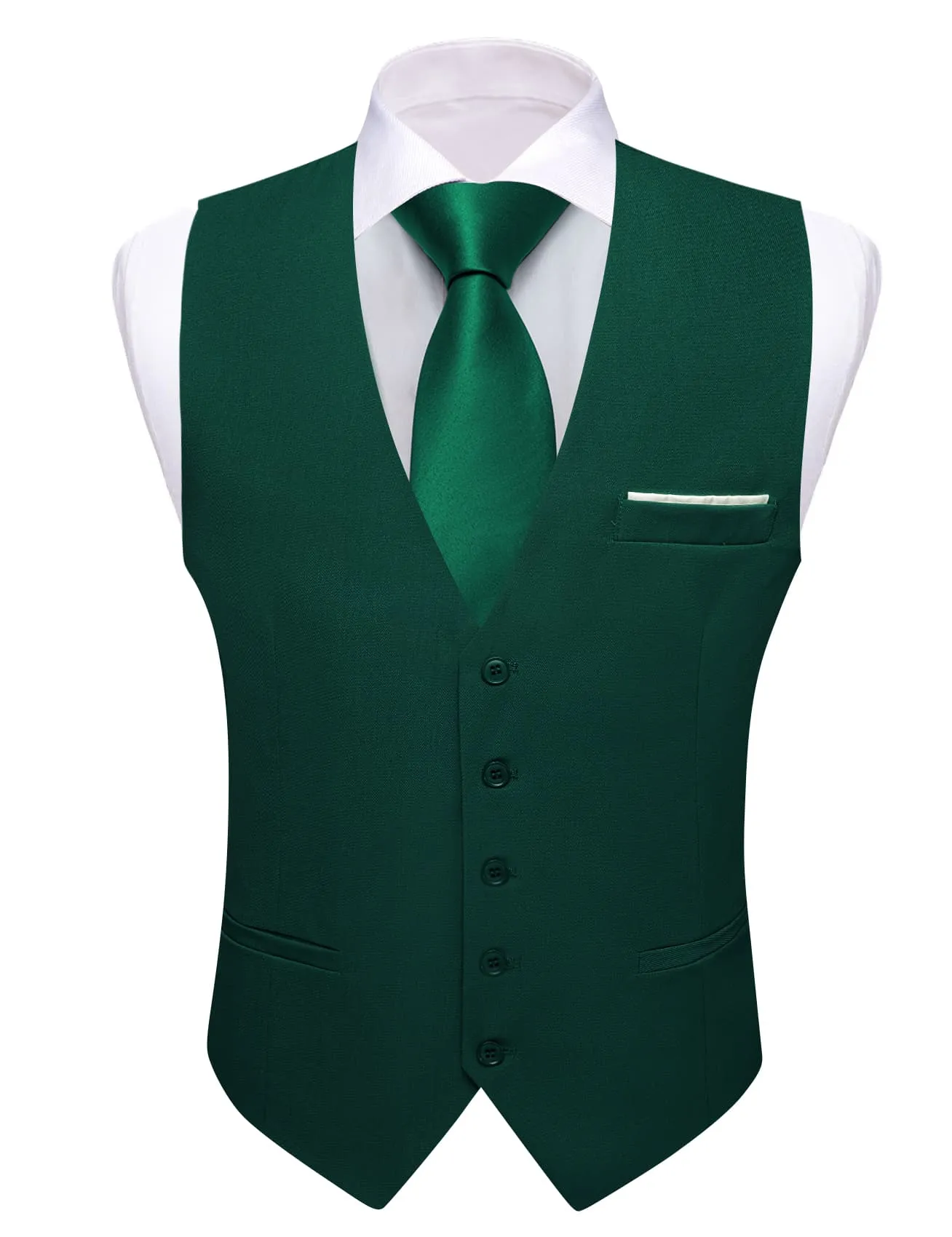 Ties2you Work Vest Phthalo Green Solid Button Silk Mens Dress Vest Jacket