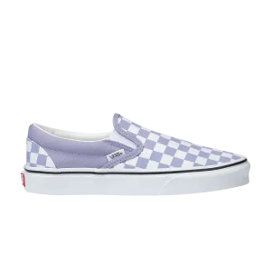 VANS Colour Theory Purple Heather Checkerboard Classic Slip-On Youth Shoe