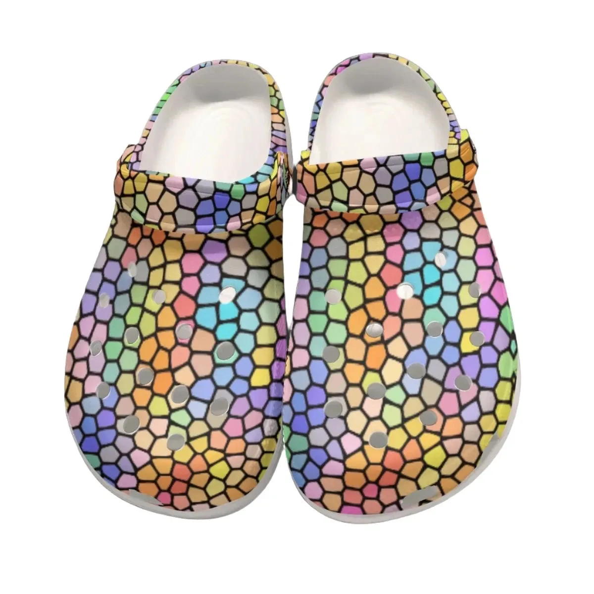 Windswept Rainbows Stained Glass Rubber Shoes up to size 12