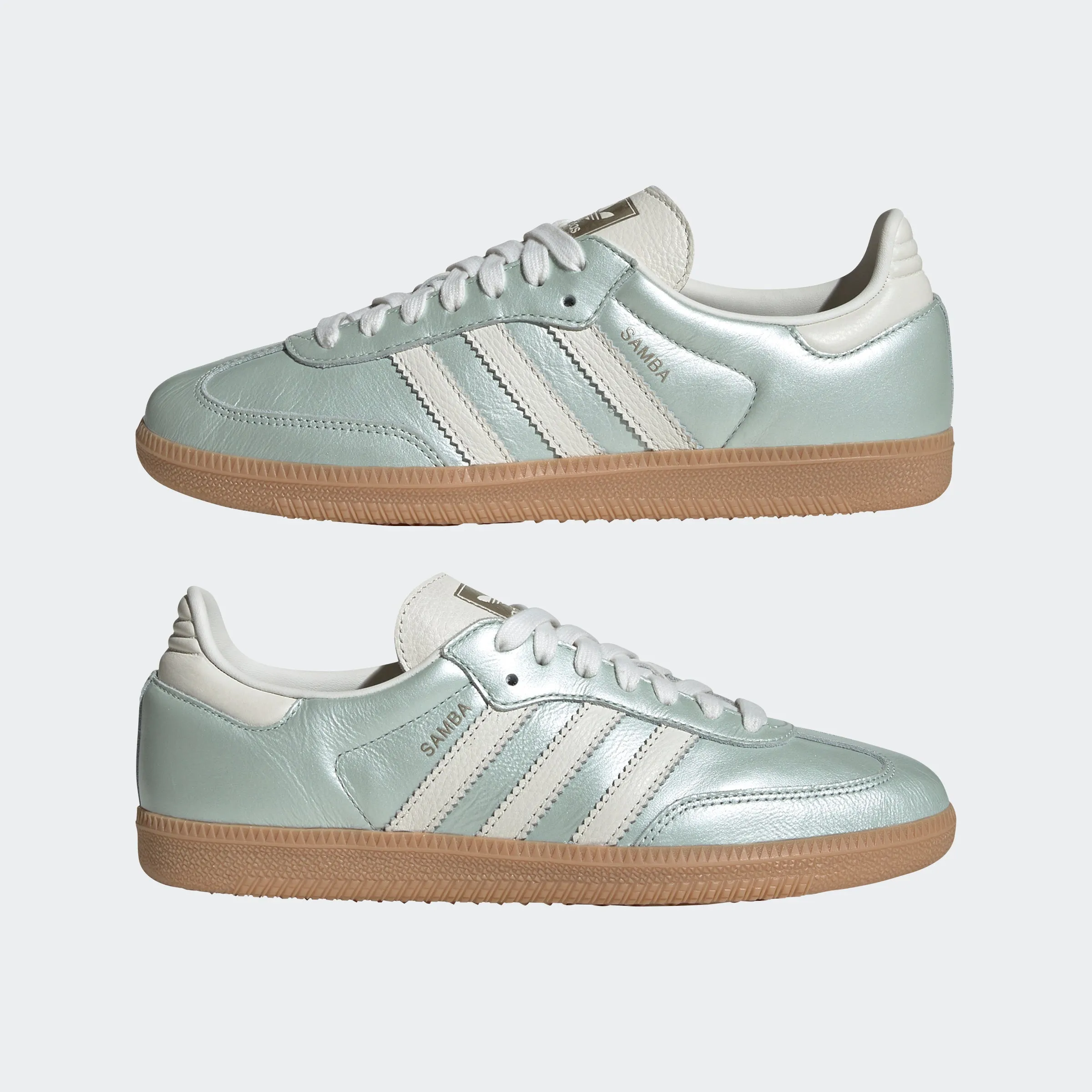 Women's adidas Originals Samba OG Shoes Linen Green Metallic