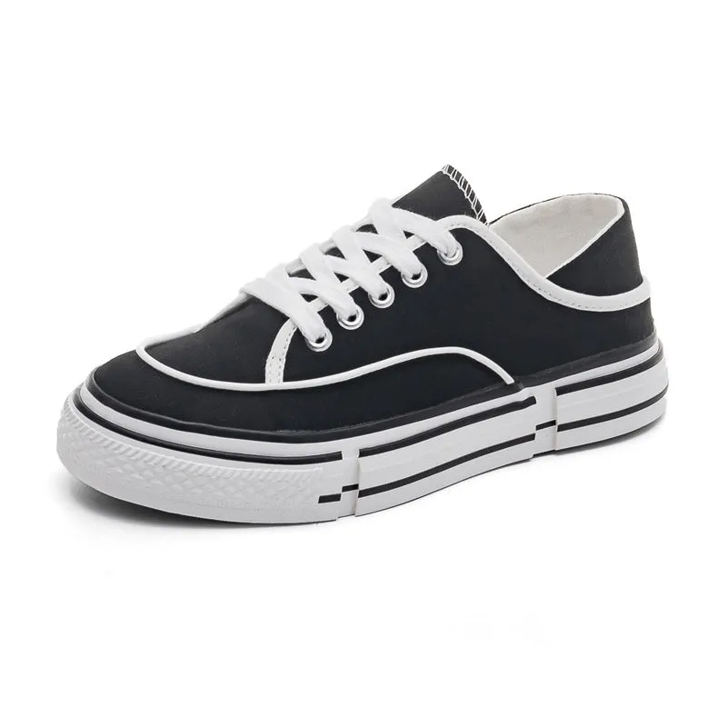 Women's On Two-way Thick-soled Big Toe Board Canvas Shoes