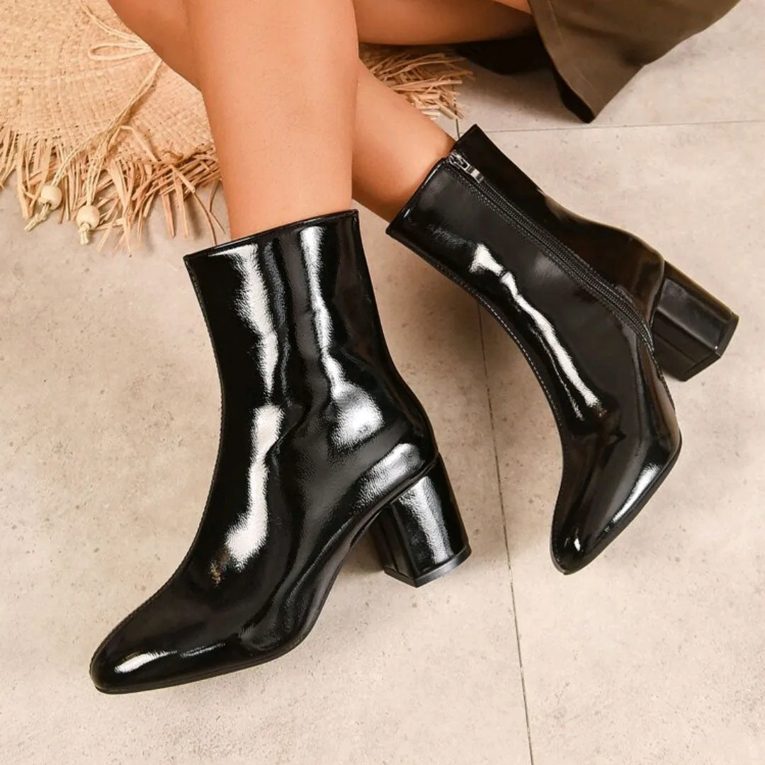 Women's Zipper Large Size High Heel Boots